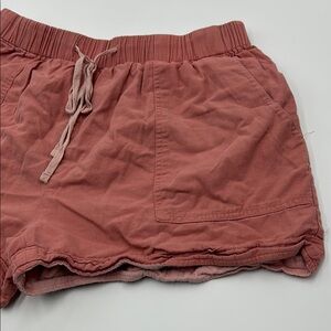 Women's Cotton Gauze Short 2XL Pink Casual Elastic Waist Pockets Drawstrings